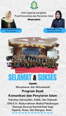 Wisuda Sarjana ke 49 UIN K.H. Abdurrahman Wahid Pekalongan, 83 Mahasiswa KPI Resmi Jadi Alumni